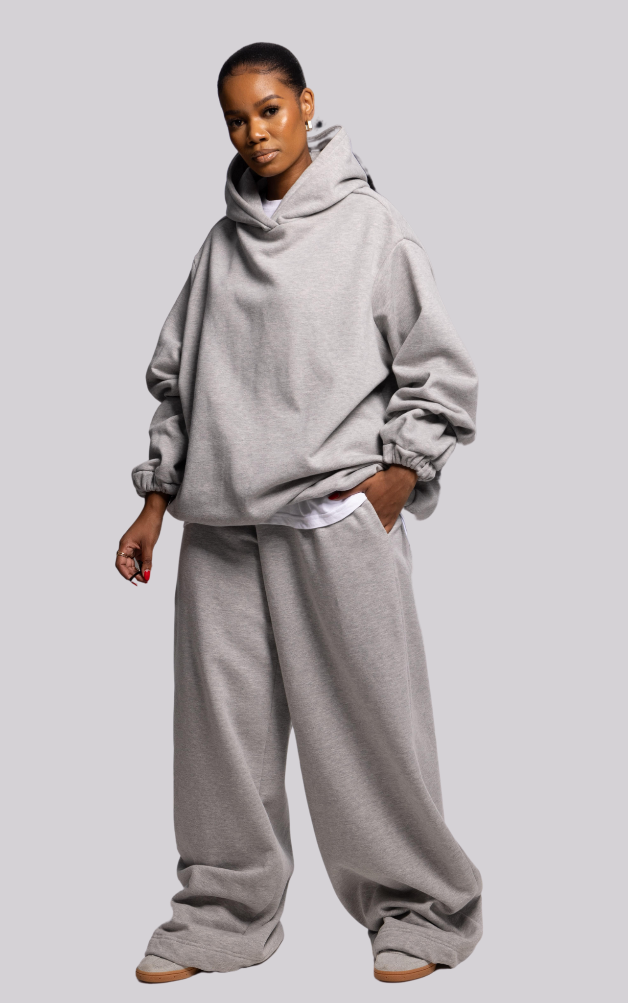 Cozy Cotton Tracksuit –Grey Pullover & Lounge Pants